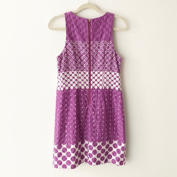 4/$20 🌴 Taylor | Purple &White Cotton Shift Dress - Picture 4 of 12